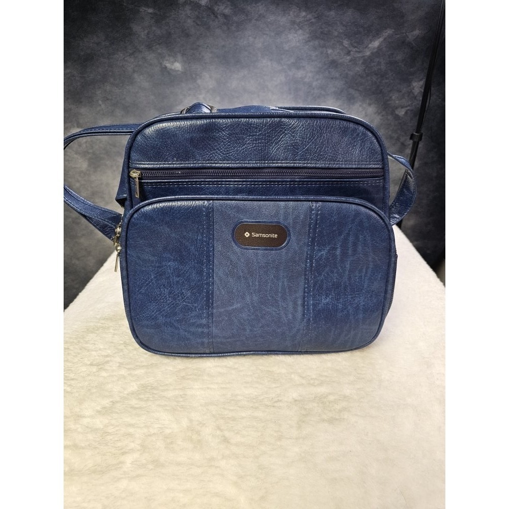 Vintage 1970s Samsonite Cordoba II Carry On Blue Shoulder Bag Tote Weekender